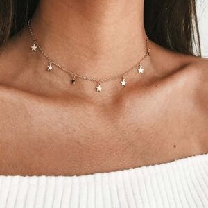 Star Choker Necklace 13.5” to 15.5” inches